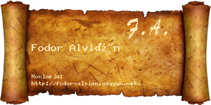 Fodor Alvián névjegykártya