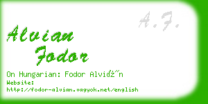 alvian fodor business card